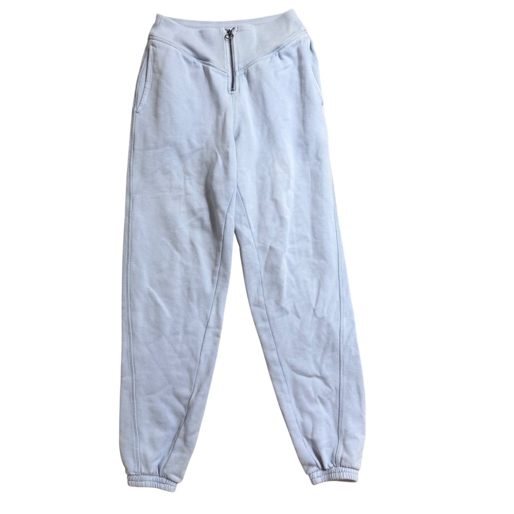Aerie Womens Light Blue Zip Frontโ V-Waist Jogger Sweatpants XS